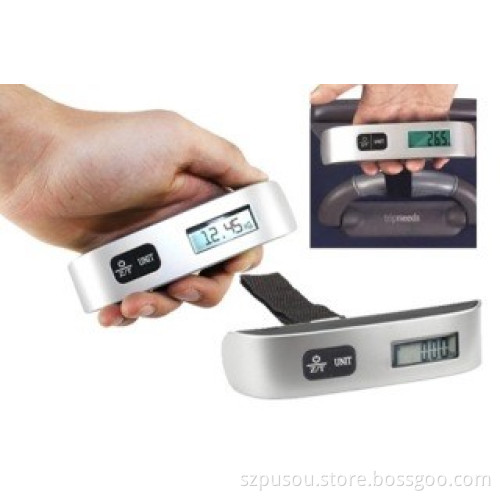 Sedex silver color 50kg Capacity handy stainless steel mini luggage scale